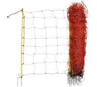 Kerbl Hobbyfarming ClassicNet - Filet de pâturage Mobile - Double Pointe - Orange - 50 m x 108 cm - 13 piquets - Résistance aux UV
