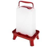 Kerbl Hobbyfarming Distributeur automatique de nourriture avec pieds, 5,5l, rouge/blanc, 19,5x28,5x39,5cm, distributeur d'aliments, plastique, volaille