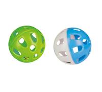 Kerbl Jouet balle avec clochette, 2 pièces Jouets pour chats, couleurs assorties
