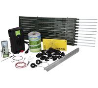 Kerbl Kit Clôture Électrique Paddock, Électrificateur 230V/0,5J, 200m Ruban, Piquets et Accessoires