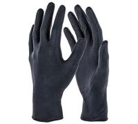 Kerbl Lot de 50 gants jetables X-Grip Black 24 cm, unisexes, noirs, 6,5-7/S, sans latex, résistants à l'huile et aux produits chimiques, antidérapants