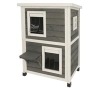 Kerbl Maison D'extérieur Pour Chats Family 57x55x80 Cm Gris Et Blanc