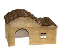Kerbl Maison pour Rongeurs avec Toit Galbé Nature 30x20x20 cm
