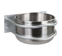 Kerbl Mangeoire Ronde En Inox 18l - Montage Droit - Pour Cheval