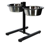 Kerbl Mangeoire pour animaux de compagnie avec support 2 x 2,8 L 43 cm Noir 445244