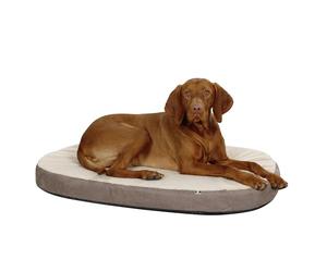 KERBL Matelas à Mémoire Forme Ovale pour Chien 100 x 65 x 8 cm, Gris/beige.