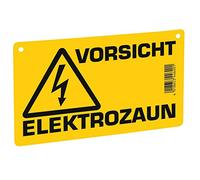 Kerbl Panneau d'avertissement pour clôture de pâturage (neutre), imprimé recto verso, 20 cm x 12 cm, jaune