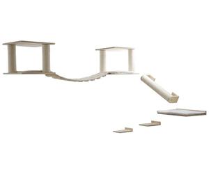 Kerbl Pet Aire de Jeux pour Chats Top XL, Bois/sisal/Polyester, Mur d'escalade pour Chats, Naturel/Blanc, Max. Charge 5kg, pour Montage Mural et au Plafond