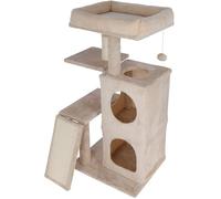 Kerbl Pet Arbre à Chat Alessia, Beige, 48,5x40x100cm, Chats, Coussin Amovible, Balle de Jeu intégrée
