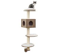 Kerbl Pet Arbre à Chat Mural Dinari 45x45x177cm, Blanc/Marron