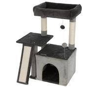 Kerbl Pet Arbre à Chat Rosalie, pour Chats et Chatons, Stable, avec lit Douillet et Grotte, Sisal Naturel pour Le Soin des Griffes, Balles de Jeu, Gris, 76 cm