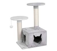 Kerbl Pet Arbre à Chat Saphir Light, Blanc, Gris, 60x50x80cm, Bois, Peluche sisal, Chats de Petite et Moyenne Taille, Balle de Jeu Incluse, écurie