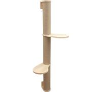 Kerbl Pet Arbre à Chat Timber, Naturel, 127 cm, Bois Massif, Jute, Chats, Fixation Murale Incluse