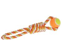 Kerbl Pet Balle avec corde pour chien coton, orange/jaune, 37cm