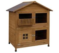 Kerbl Pet Cage à rongeurs Südtirol, clapier pour Petits Animaux, clapier à rongeurs, 125x87x142cm, Bois, Lapins, cochons d'Inde, Toit résistant aux intempéries