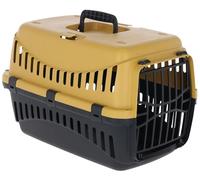 Kerbl Pet Caisse de Transport Expedion, possibilité de Transport pour Chats/Chiens/Petits Animaux, Plastique, Honey|Noir, 45x30x30 cm