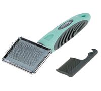 Kerbl Pet Carde douce turquoise/gris, 16X6cm