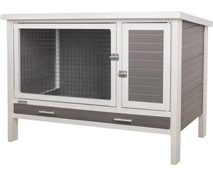 Kerbl Pet Clapier ECO en Plastique Samy, clapier pour Lapins, 116x57x82cm, Blanc/Gris, pour Lapins, résistant aux intempéries, matériau Durable, Facile d'entretien, Durable