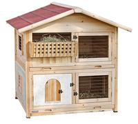 Kerbl Pet clapier pour rongeurs Tyrol Alpin, clapier pour Lapins, 119 x 100 x 119 cm, Bois, Grille métallique, Lapins, cochons d'Inde, Design cabane, Hauteur réglable