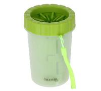 Kerbl Pet Cure-Pattes, pour Chiens et Chats, Nettoyage Facile, Idéal pour Les déplacements, Récipient en Plastique avec Boucle de Fixation, Vert, 11 cm