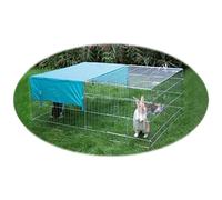 Kerbl Enclos extérieur pour animaux 144 x 112 x 60 cm – galvanisé, durable, avec protection solaire