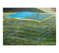 Kerbl Pet Enclos extérieur avec système Anti-Fugue, 115 x 115 x 65 cm, avec Pare-Soleil, Porte latérale, résistant