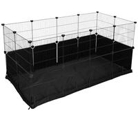 Kerbl Pet Enclos intérieur Hoppla, Extra Haut, 24 éléments, Sol Nylon, Montage sans Outil, adapté aux Jeunes Animaux, Noir, 144x72x72 cm