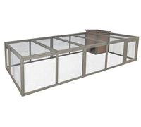Kerbl Pet Enclos Luna, Parc à Lapins, Bois d'épicéa, 230 x 115 x 59 cm, avec Toit grillagé, espacement des barreaux 13 mm, Protection Contre Les intempéries