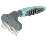 Kerbl Pet Étrille de démêlage 2 rangées Turquoise/Gris, 15X9cm
