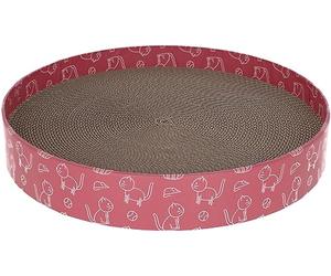 Kerbl Pet Griffoir Circle, 34x5,5cm, Rose, Carton ondulé recy vec Herbe à Chat supplémentaire