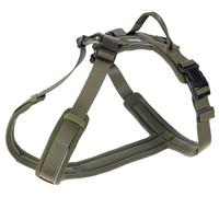 Kerbl Pet Harnais Dallas, Vert Olive, Tour de Cou 46-64 cm, Tour de Poitrine 64-76 cm, Nylon, Forme en Y, réfléchissant, avec Fermeture à Clip, pour Chiens de Taille Moyenne et Grande