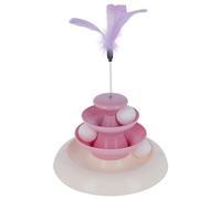 Kerbl Pet Jouet pour Chat Cloudi, Jouet d'occupation, Rose/Blanc, Ø 24 cm, Hauteur 33 cm, pour Chats de Tous âges, 3 Niveaux, Stimulant