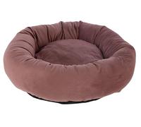Kerbl Pet Lit Douillet Velvet, lit pour Chat, Velours, Rose, ø 50 cm, Hauteur 15 cm, Chats, Petits Chiens, Surface de Couchage Ronde, Rembourrage épais, Lavable à 30 °C