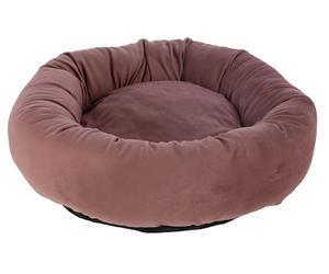 Kerbl Pet Lit Douillet Velvet, lit pour Chat, Velours, Rose, ø 50 cm, Hauteur 15 cm, Chats, Petits Chiens, Surface de Couchage Ronde, Rembourrage épais, Lavable à 30 °C