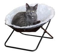 Kerbl Pet Lit pour Chat Sharon, Blanc, 40 cm, Ø 50 cm, Polyester, Structure métallique Robuste, Chats, Pliable