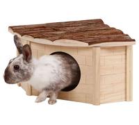 Kerbl Pet Maison d'angle pour rongeurs Nature, Maison pour rongeurs, Maison pour Petits Animaux, 25 x 25 x 17 cm, Bois, pour Lapins, cochons d'Inde, Hamsters, Chinchillas, à ronger, Peu encombrante