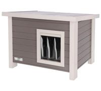 Kerbl Pet Maison pour Chat ECO Eli, cabane pour Chat, Gris, Blanc, 57x45x43cm, Plastique recy ois, résistant aux intempéries, Montage Facile