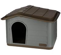 Kerbl Maison pour chat Paola Eco – Plastique 100% recyclé – Gris-Vert/Marron – 75×59×55 cm