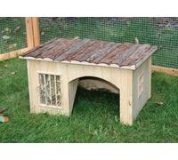 Kerbl Pet Maison pour rongeurs avec râtelier à Foin, Maison pour Petits Animaux, 54 x 41 x 30 cm, Bois Naturel, Lapins, lièvres