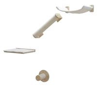 Kerbl Pet Mur d'escalade Alps, activité pour Chats, Naturel, Blanc, Bois Massif, Peluche, sisal, pour Chats, Ensemble de 4 pièces, Montage Individuel, Gain de Place