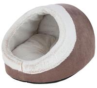 Kerbl Pet Niche pour Chat Jana, Cappuccino, 54x43x35cm, Peluche Douce, Polaire Polyester, Coussin réversible, Lavable en Machine à 30 °C