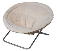 Kerbl Pet Panier pour Chat Alice, Beige, Ø 58 cm, Hauteur 36 cm, Rembourrage Doux en Peluche, Structure métallique, Pliable, Lavable