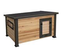 Kerbl Pet Poulailler pour Canards et oies Duck Town XL, Résistant aux intempéries, Bac galvanisé, Fenêtre coulissante, Double Fermeture, Nature/Marron 115x77x67 cm
