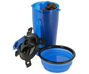 Kerbl Pet Récipient pour Aliments et Eau Bleu/Noir, 2x350ml