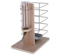 Kerbl Pet Station d'abreuvement et d'alimentation, 22,5x15,5x27cm, Bois Naturel, pour rongeurs, intérieur et extérieur