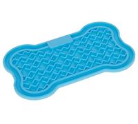 Kerbl Pet Tapis à lécher, Bleu, 22 x 13 cm, pour Chiens et Chats, Anti-Stress, Silicone