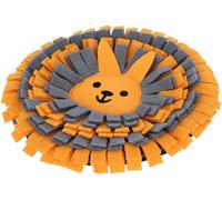 Kerbl Pet Tapis à renifler, Jouet pour Lapin, Orange, Gris, 2 cm, Ø 25 cm, Polyester, Lapins, Pliable et Enroulable, stimule l'odorat