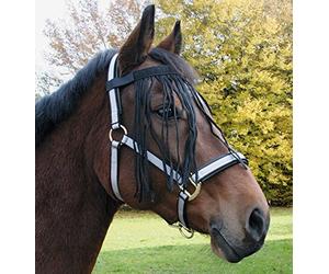 Kerbl Pony Ruban de frange avec fermeture Velcro Noir