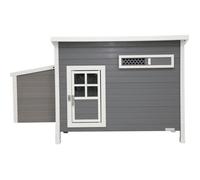 Kerbl Poulailler Barney (60% plastique , 40% bois) 2-4 poules - 137x73x83 cm - Gris et blanc - 60% PVC 40% bois