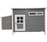 Kerbl Poulailler Barney Plastique 2-4 poules - 137x73x83 cm - Gris et blanc - 60% PVC 40% bois